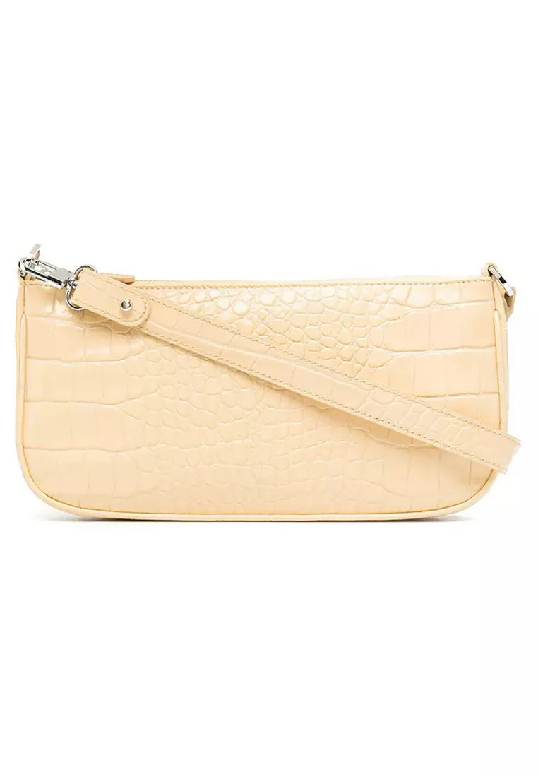 Buy By Far By Far Rachel Croco Embossed Leather Shoulder Bag in