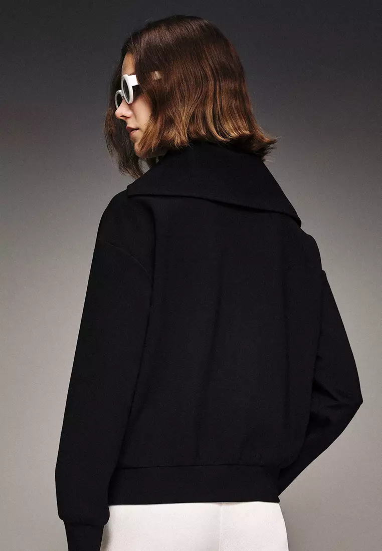 WOMEN'S LOGO TURTLENECK HALF-ZIP HOODIE