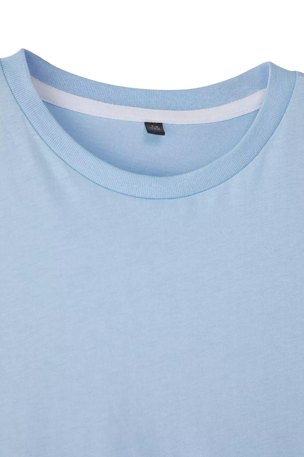 Indigo-Light Blue 2'Li Boys 100% Cotton Basic Short Sleeve Knitted T-Shirt Tkdss25Ts00018