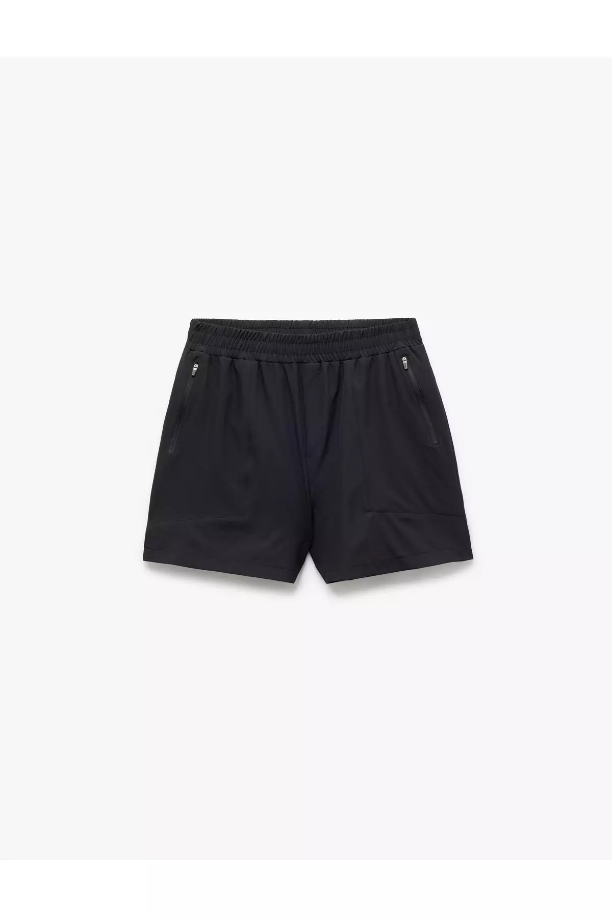 Zippered Pocket Detailed Parachute Fabric Elastic Waist Sports Shorts