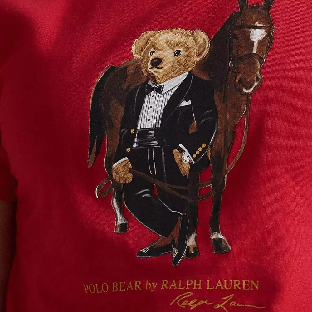 Polo Bear Horse Cotton T-Shirt Red
