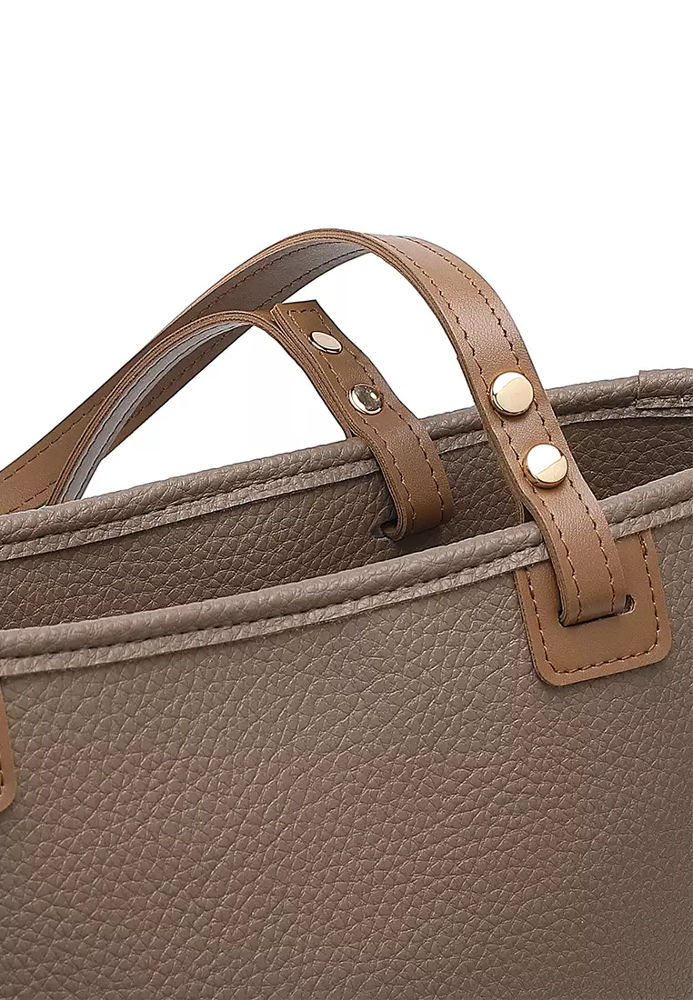 Women's Tote Bag / Shoulder Bag / Top Handle Bag - Khaki