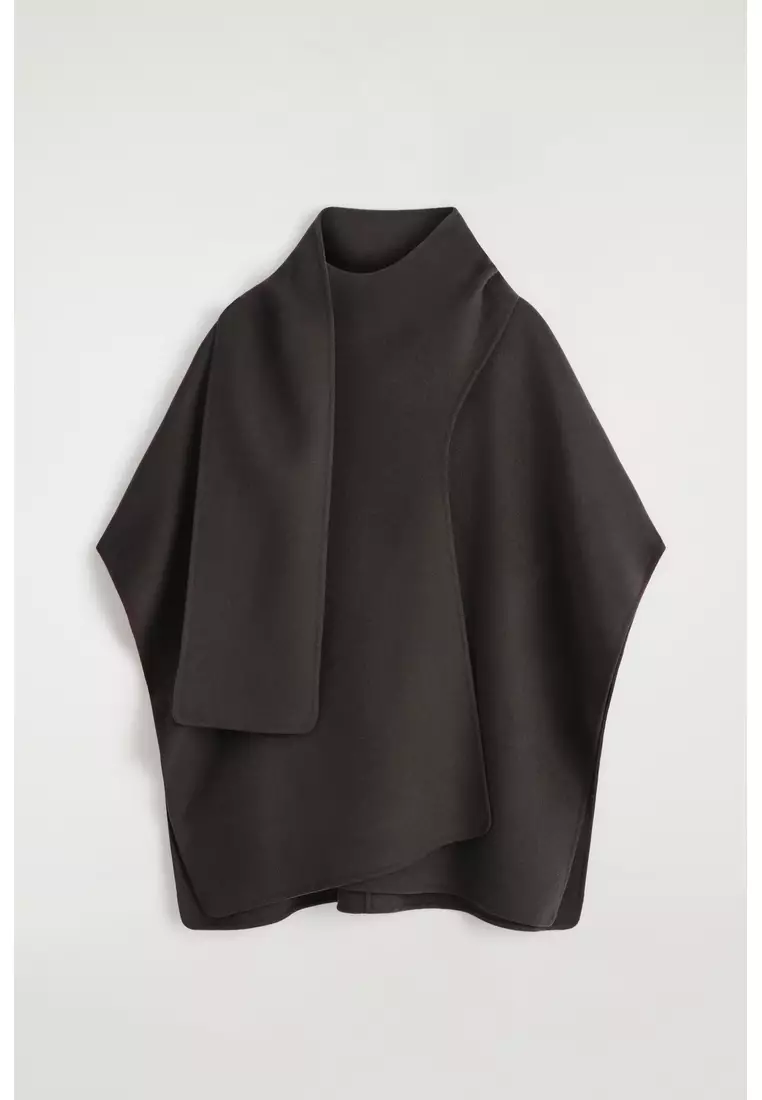 DOUBLE-FACED WOOL SCARF CAPE