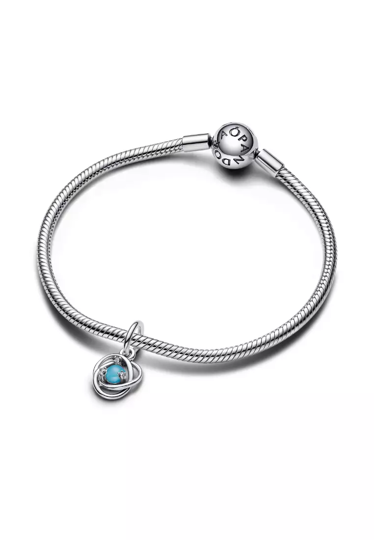 Turquoise Blue Eternity Circle Dangle Charm