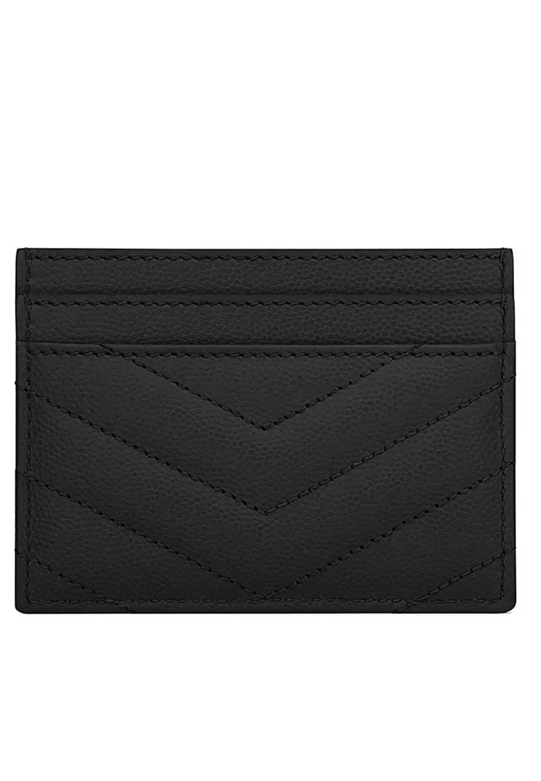 Saint Laurent Monogram In Grain De Poudre Embossed Leather 卡夾(黑色)