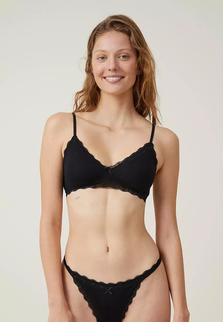 Organic Cotton Lace Padded Bralette