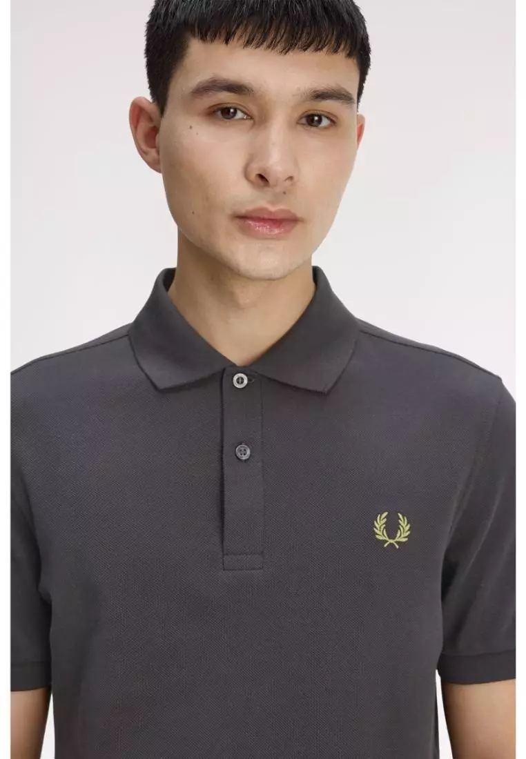 Fred Perry M6000 The Fred Perry Shirt (Anchor Grey / Tennis Ball Yellow / Tennis Ball Yellow)
