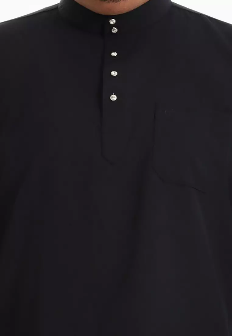 Alain Delon Baju Melayu Cekak Musang Dewasa - 19026001-99Black