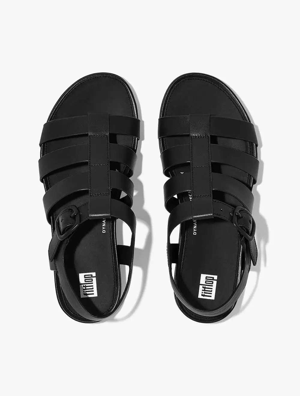 Fitflop Gracie Rubber-Buckle Leather Fisherman Sandals - All Black