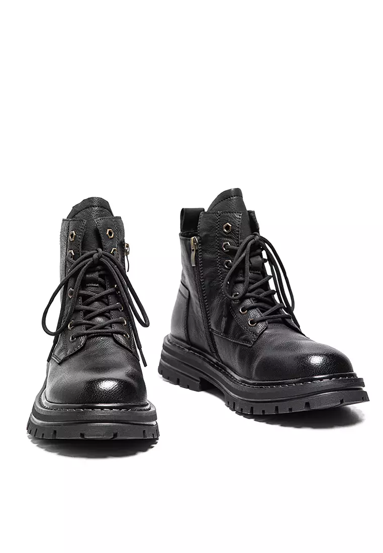 High cut outlet leather boots