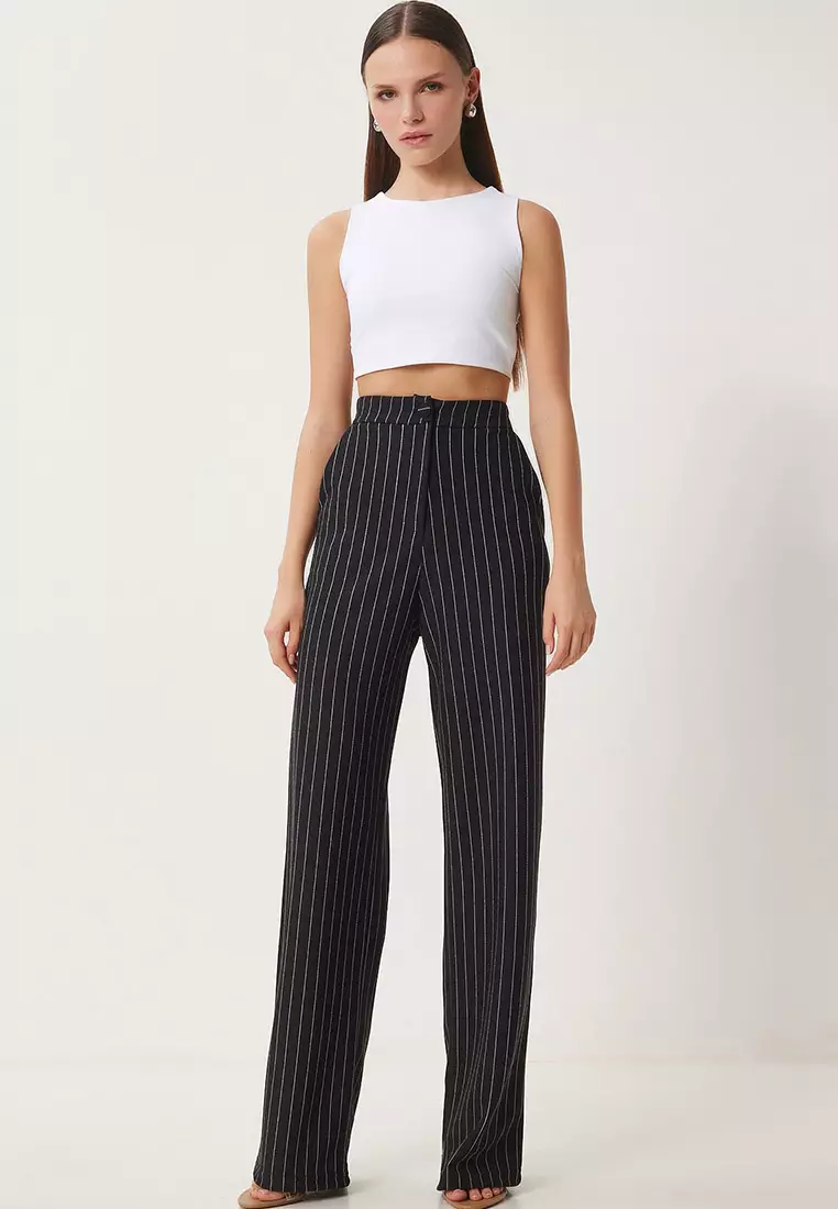 Stripe High Waist Trousers