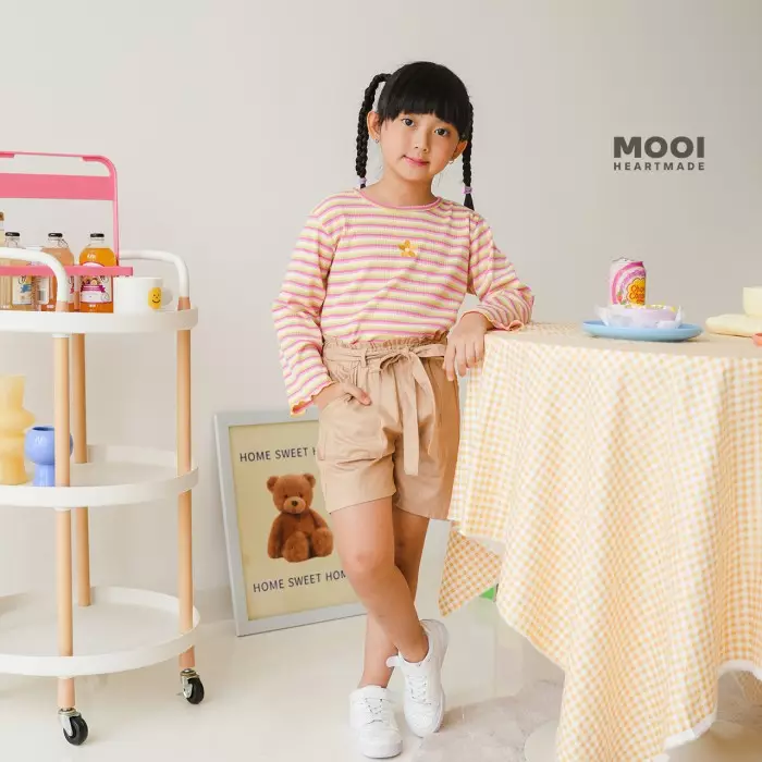 Mooi Atasan Anak Perempuan Sienna Top - Candy Pink