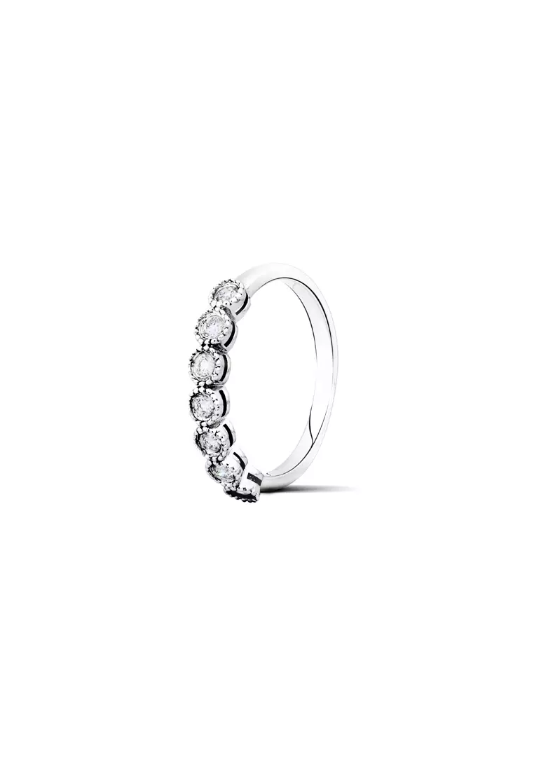 Bezel Set Lab Grown Diamond Half-Eternity Band in 18K White Gold