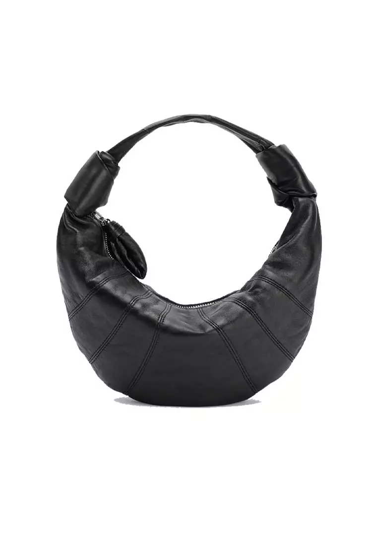 Buy Lemaire Mini Fortune Croissant Bag Soft Nappa Leather Black