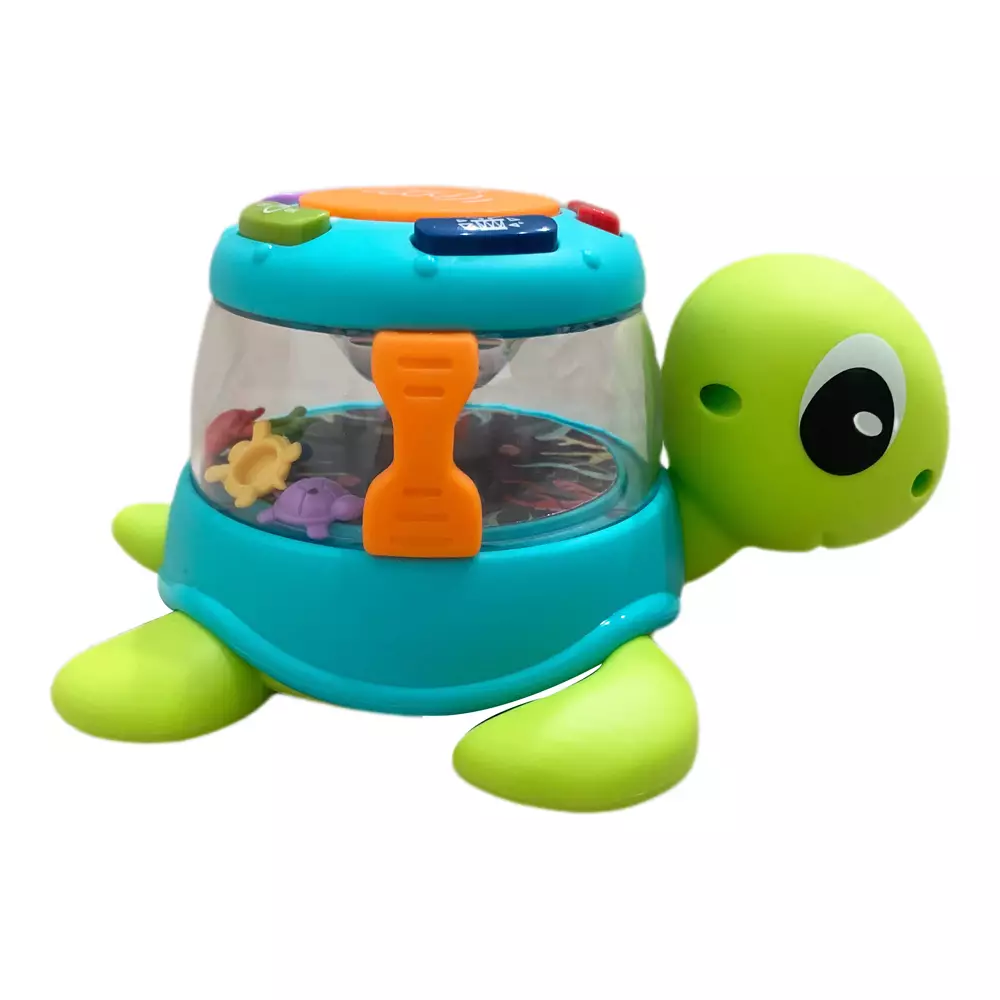 Freckles Baby Funny Animals TURTLE Drum With Light and Music (Termasuk Baterai) - Mainan Aktivitas Edukasi Bayi