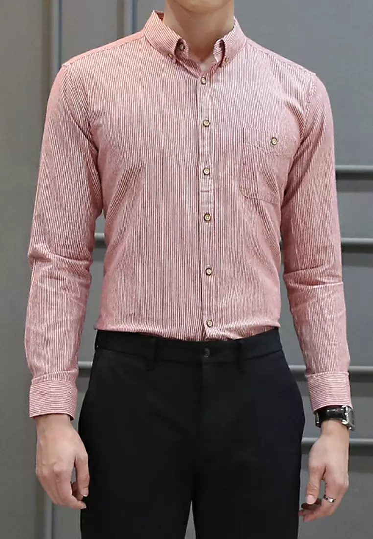 Square-neck Striped Shirt C1523