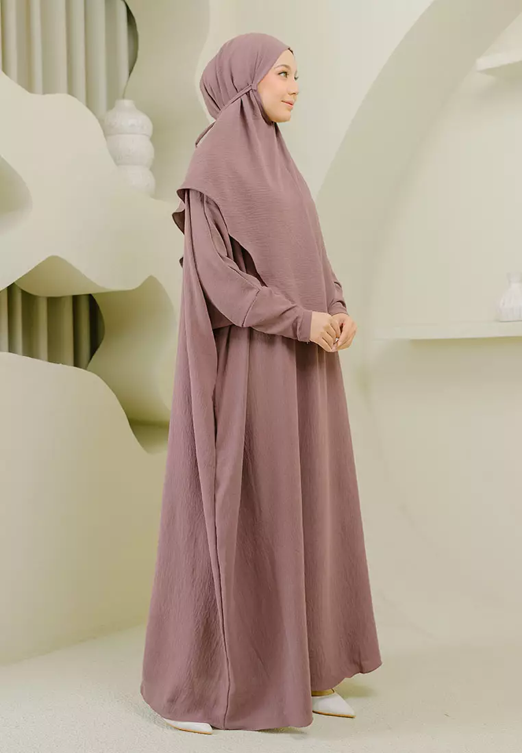Hafsha Abaya Set Dark Orchid