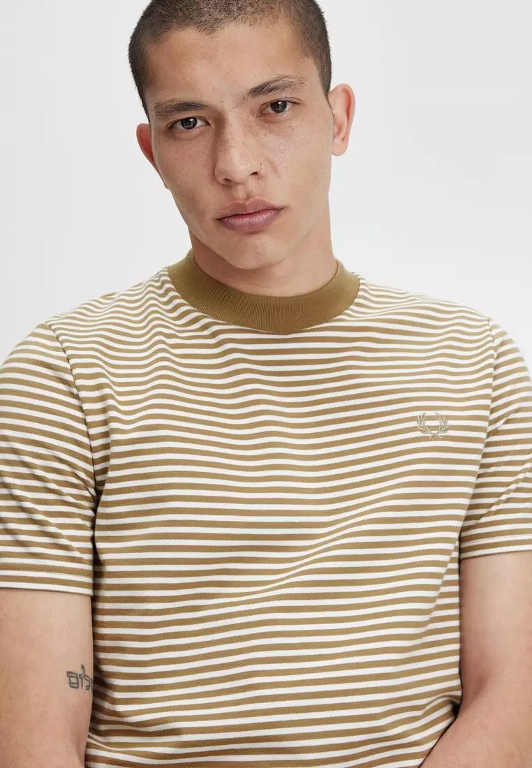 Buy Fred Perry Fred Perry M6581 Fine Stripe Heavy Weight Stripe T-Shirt ...