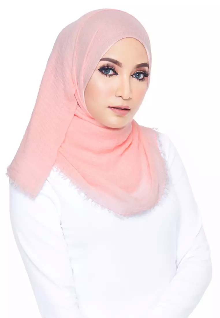 Buy Imaan Boutique Crumple Wide Shawl Almost Apricot Online