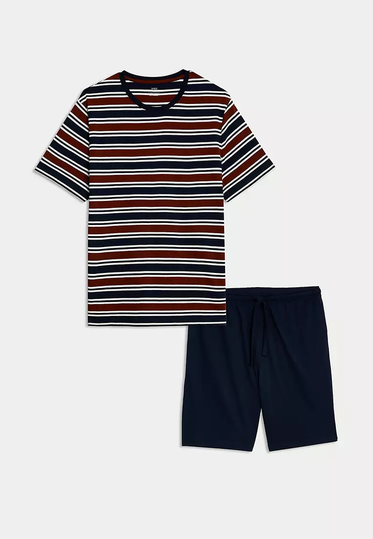 Pure Cotton Short Sleeve Shorts Pajama Set