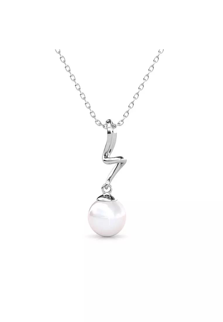 Waver Pearl Pendant WG - Kalung Crystal by Her Jewellery