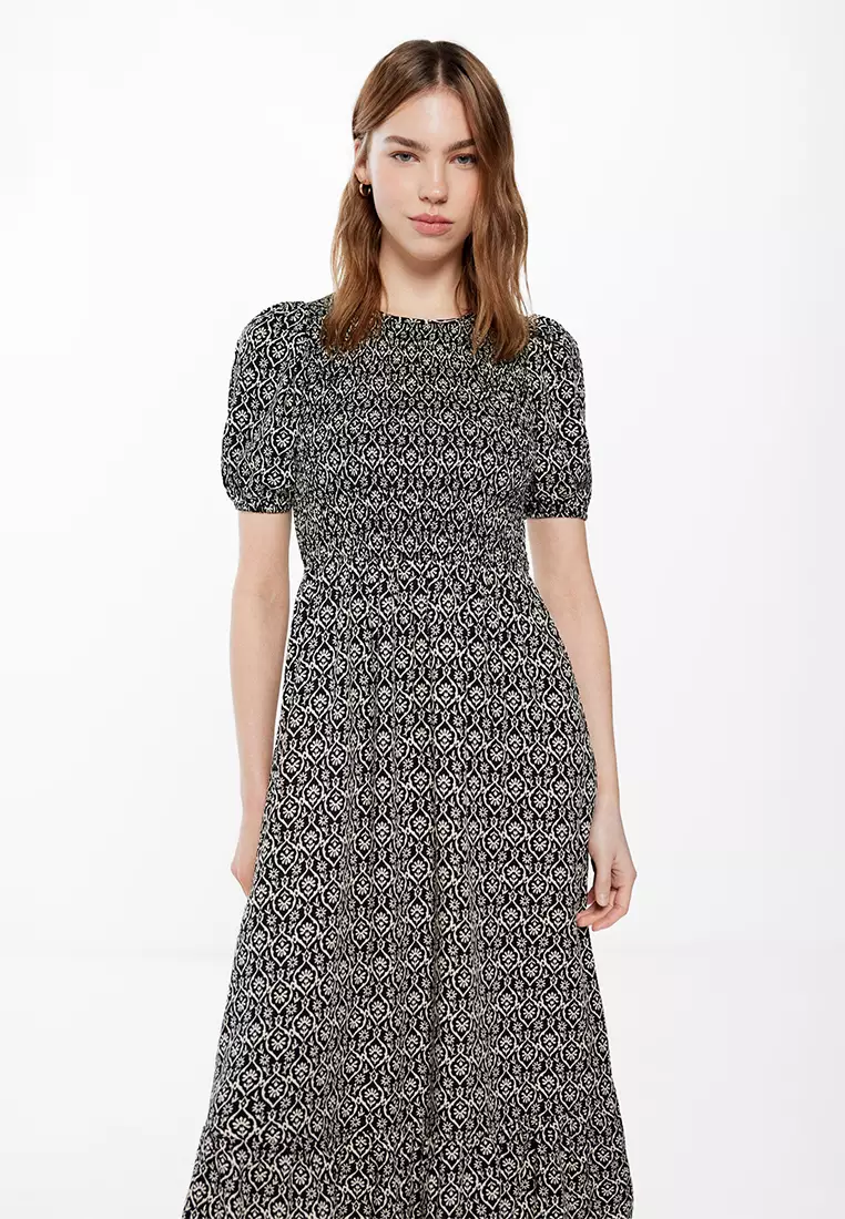 Patterned Midi Dress