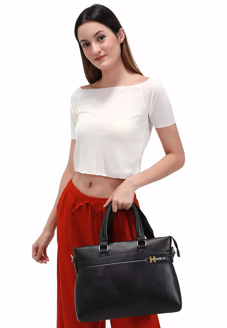 Zevin Tas Selempang Laptop Pria Durabble Zipper Sling Bag Material Kulit Leather ORIGINAL - Brown