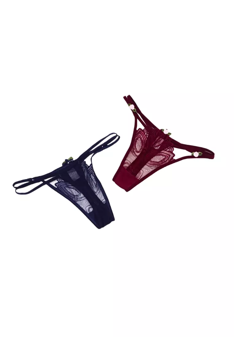 6 Pack Giselle Sexy Lace G String Thong Panties Bundle B – Kiss & Tell  Malaysia