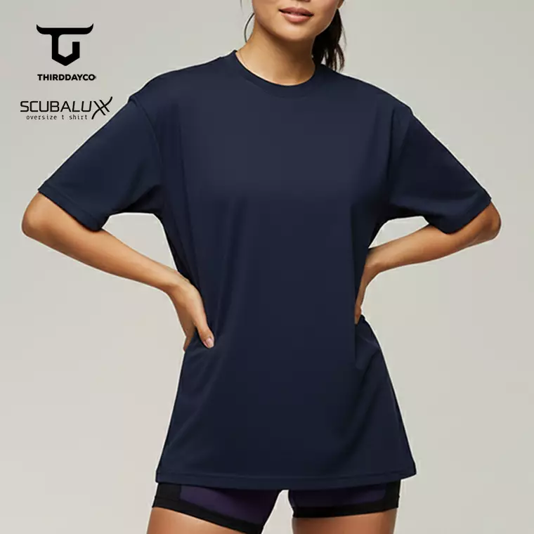 LTH18 Kaos Oversize Gym Wanita Scubalux "everyday to gym club" navy