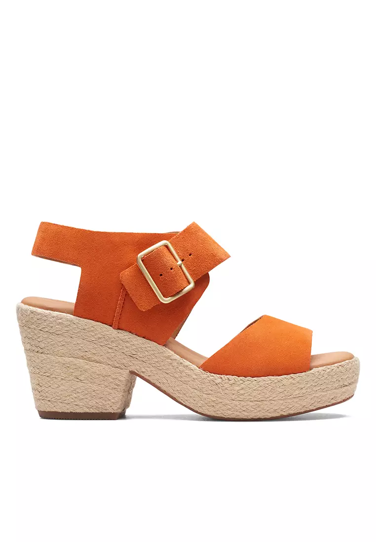 Discount on Clarks  shoes - SKU: Kimmei Hi Strap Platform Sandal Orange