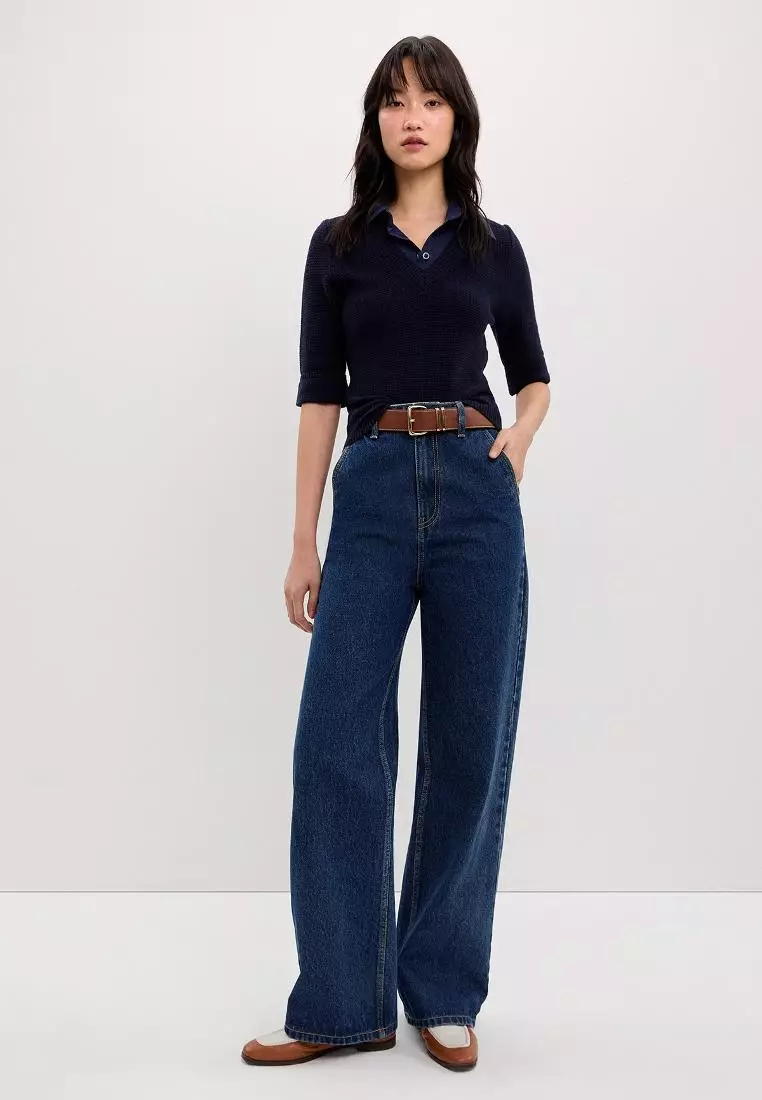 Layered V-Neck Knit Top