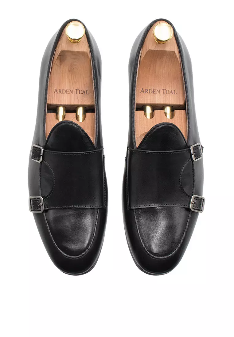 Buy Arden Teal Tuerto Black Double Monk Loafer Online | ZALORA Malaysia