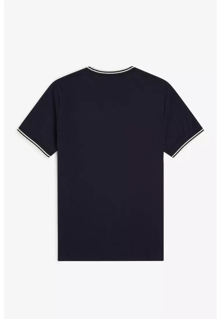 Fred Perry M1588 Twin Tipped T-Shirt (Navy / White / White)