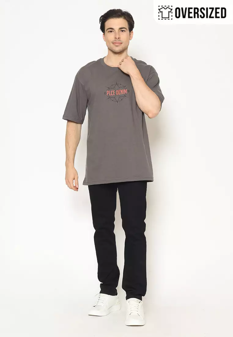 POLICE T-Shirt Cotton Oversized Pria 2079260061