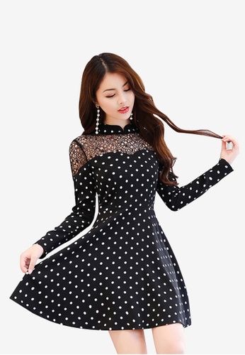 XAFITI multi Long Sleeve Polka Dot One Piece Dress 0CAB0AA60099F1GS_1