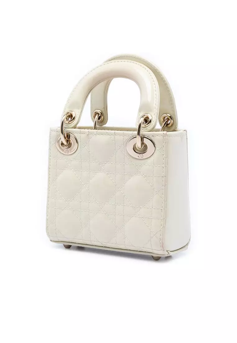Pre-Loved Dior Micro Patent Cannage Lady Dior