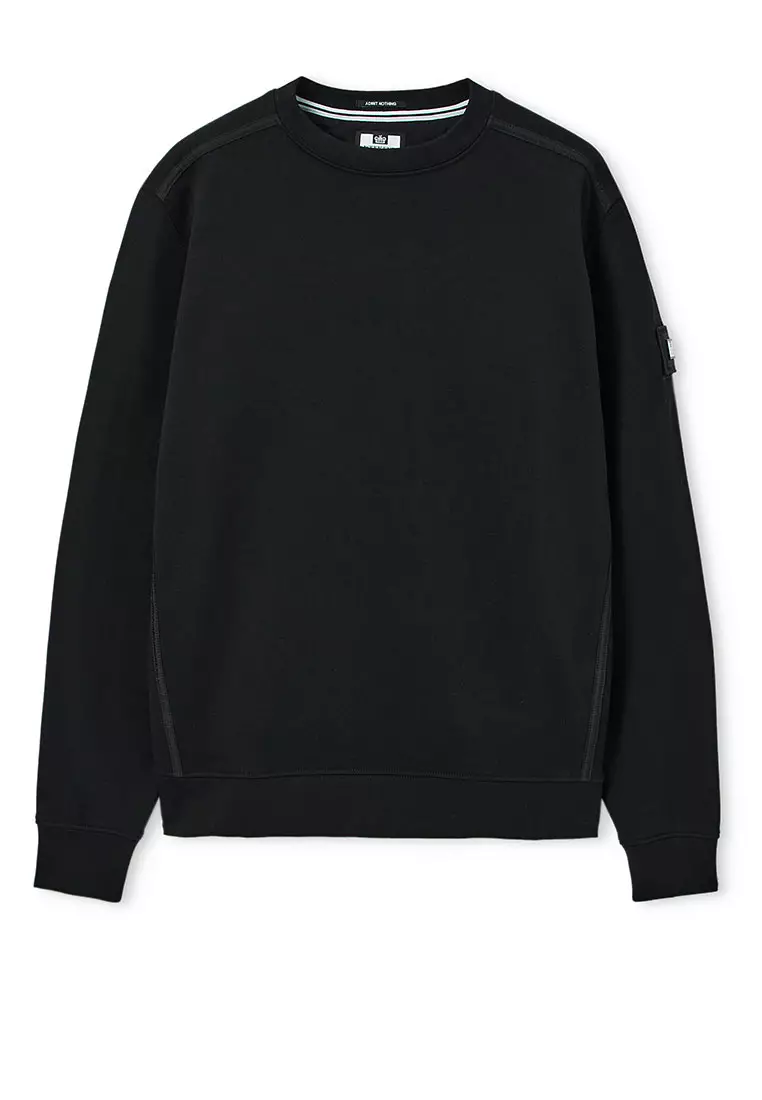 MENS BLACK THUNDER CREW WITH PARACHUTE BINDING