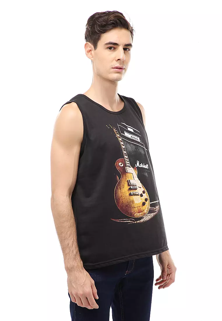 Agies Pakaian Dalam Pria Tank Top Singlet Guitar Motive Material Cotton ORIGINAL - Black