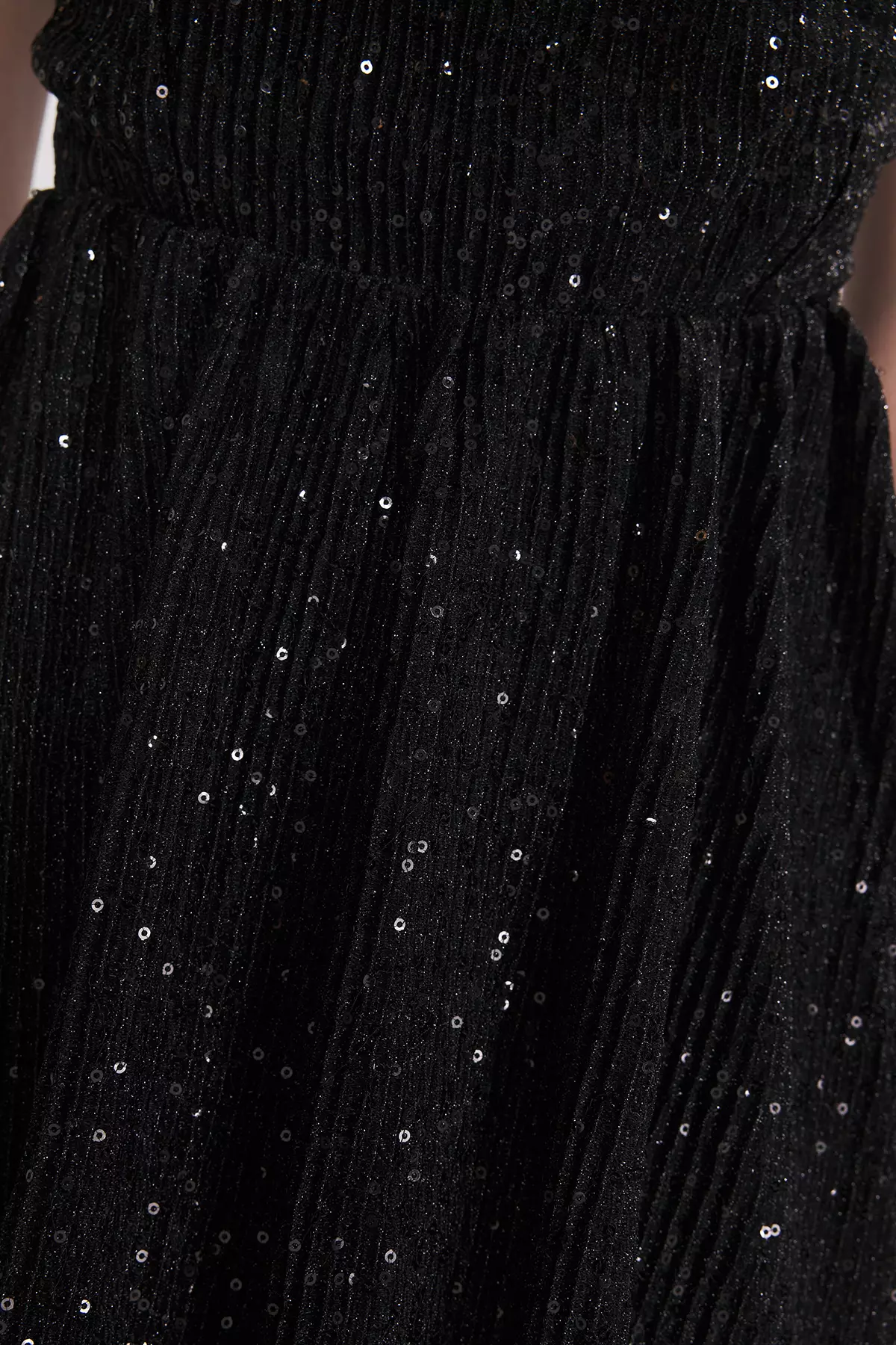 Black Sequin Mini Evening Prom Dress with Open Waist Skirt TPRSS25EL00286