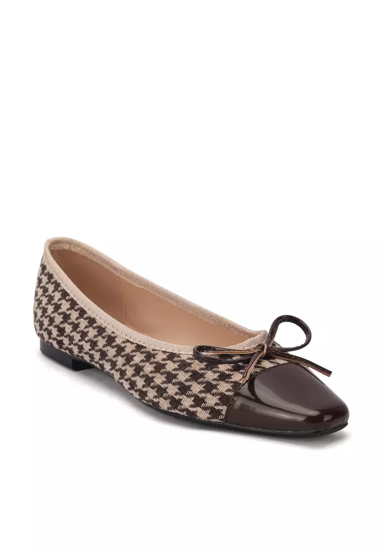 Square Toe Woven Fabric Ballerina XJ877-1