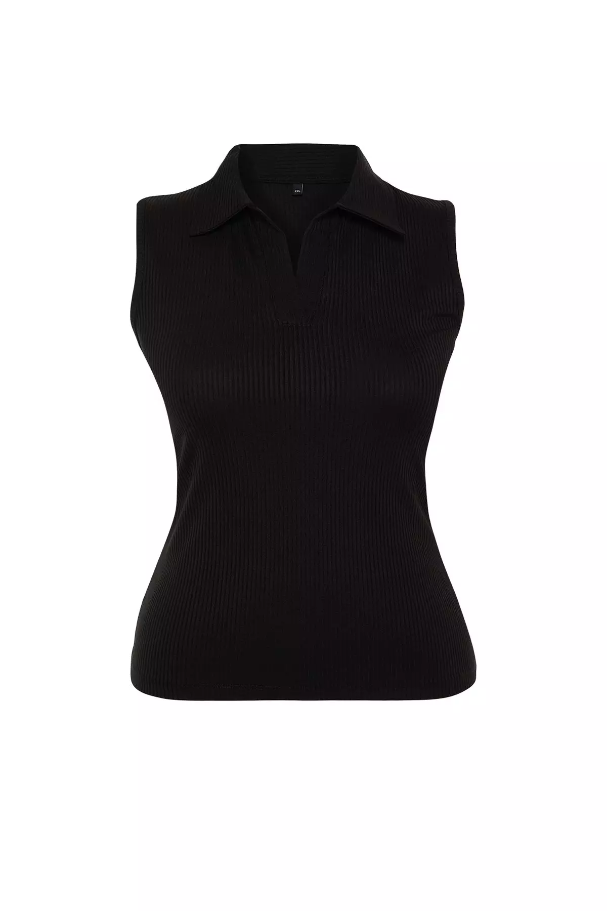 Plus Size Sleeveless Polo Top
