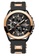 LIGE black and gold LIGE Chronograph Unisex 48mm IP Black Stainless Steel Watch, Rose Gold color Bezel, Black dial on Rubber Strap BE67DAC1C61C93GS_1