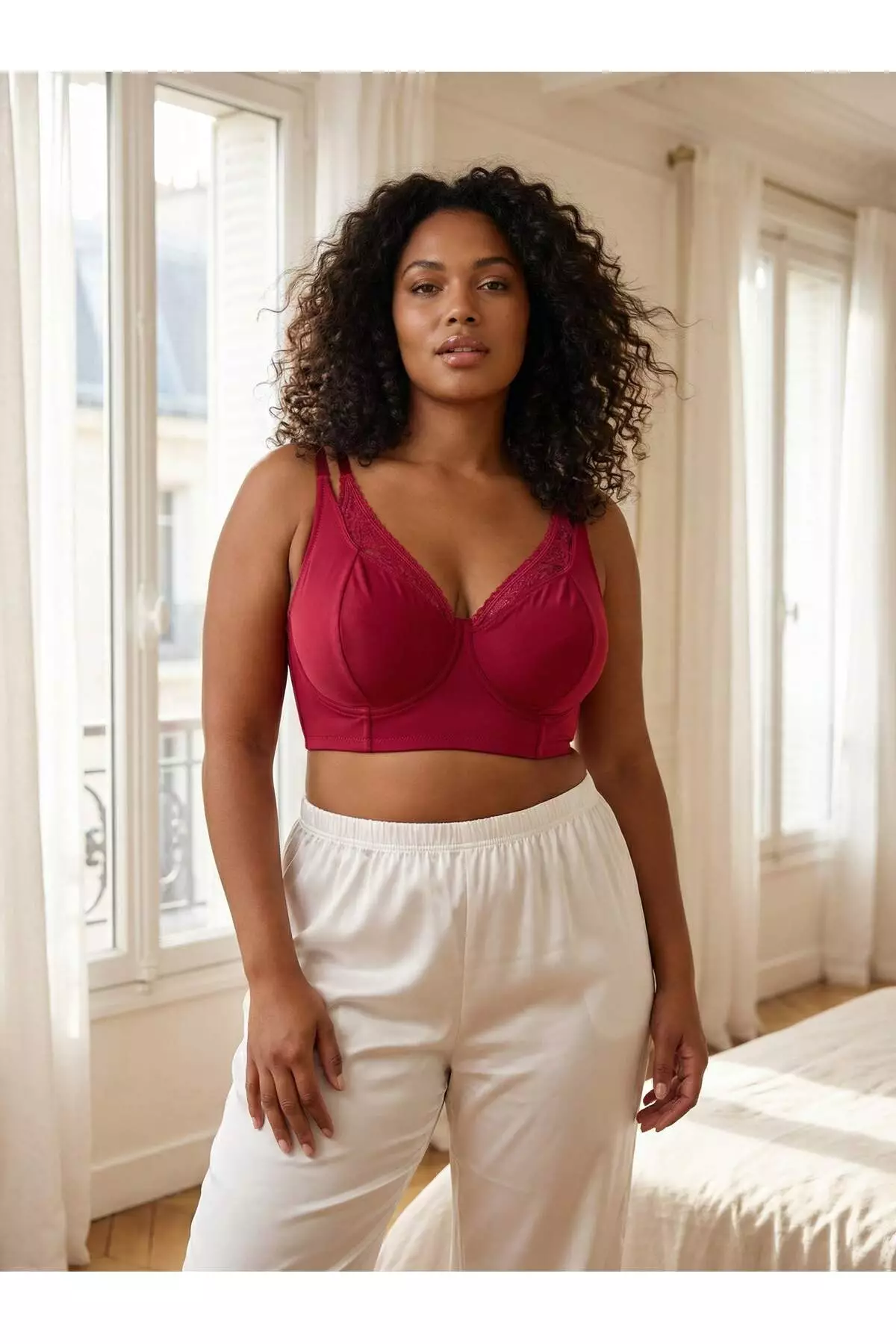 Vişne Lace Li Unfilled Double Strap Wired Wide Agraf Closure Bra Tbbaw26Cw00001