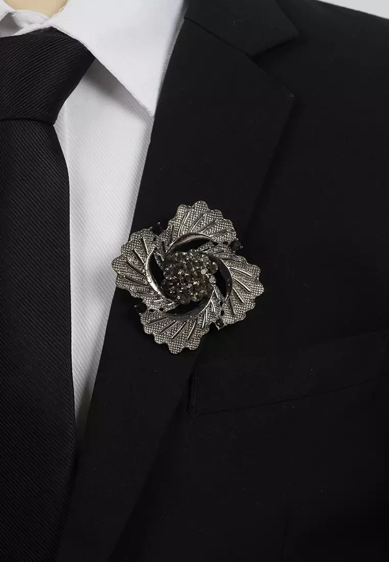 Houseofcuff lapel pin brooch bros untuk jas TUSUK SILVER A53