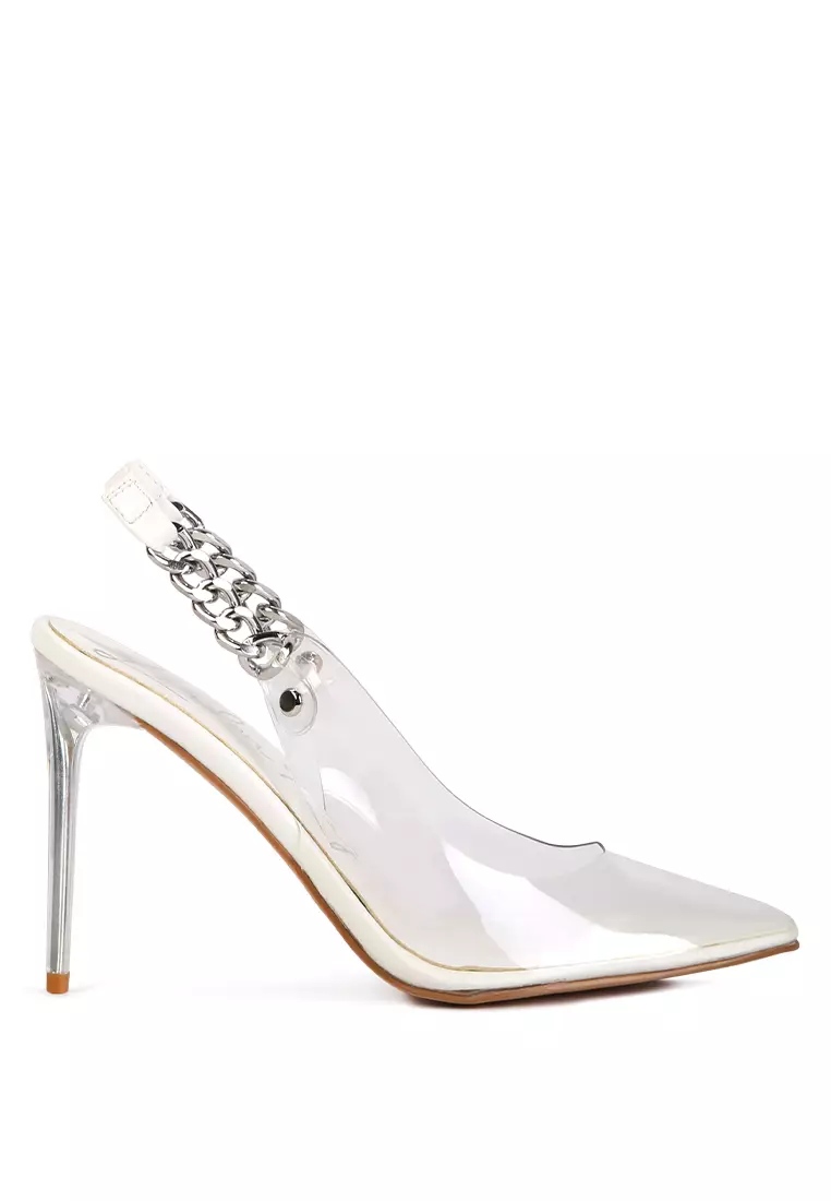 White clearance clear sandals