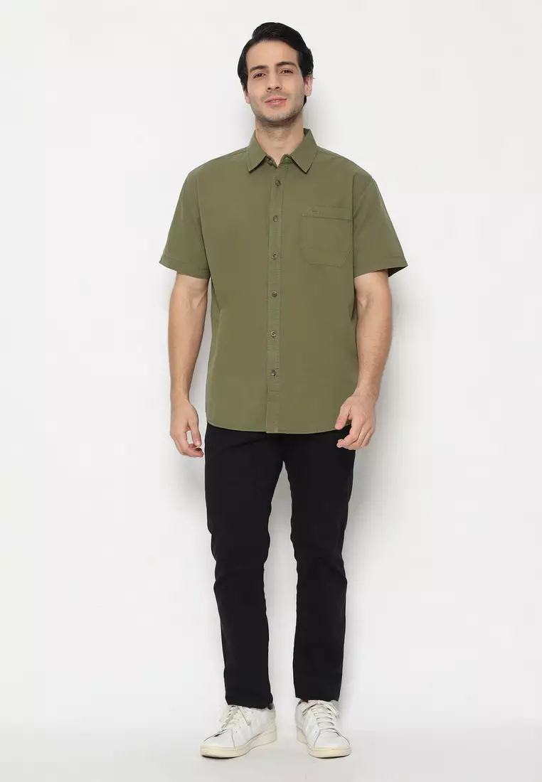 POLICE Kemeja Polos Cotton Regular Fit Pria