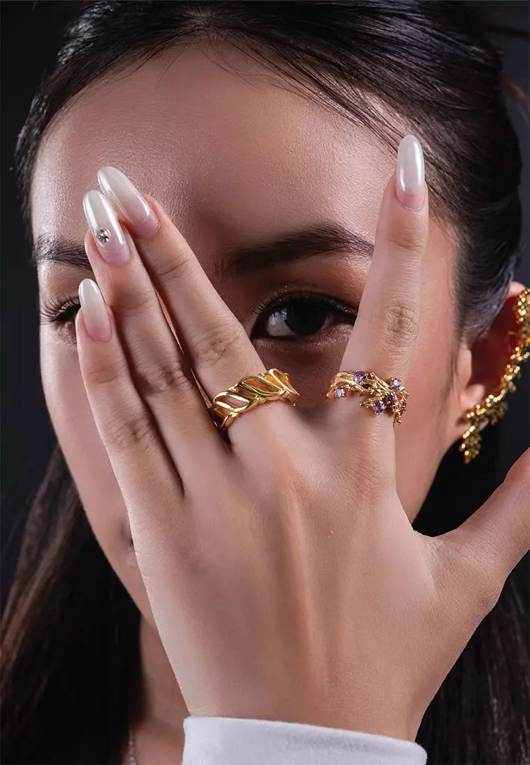 Cora Vogue Multi-Gems Ring (18K Gold Plated)