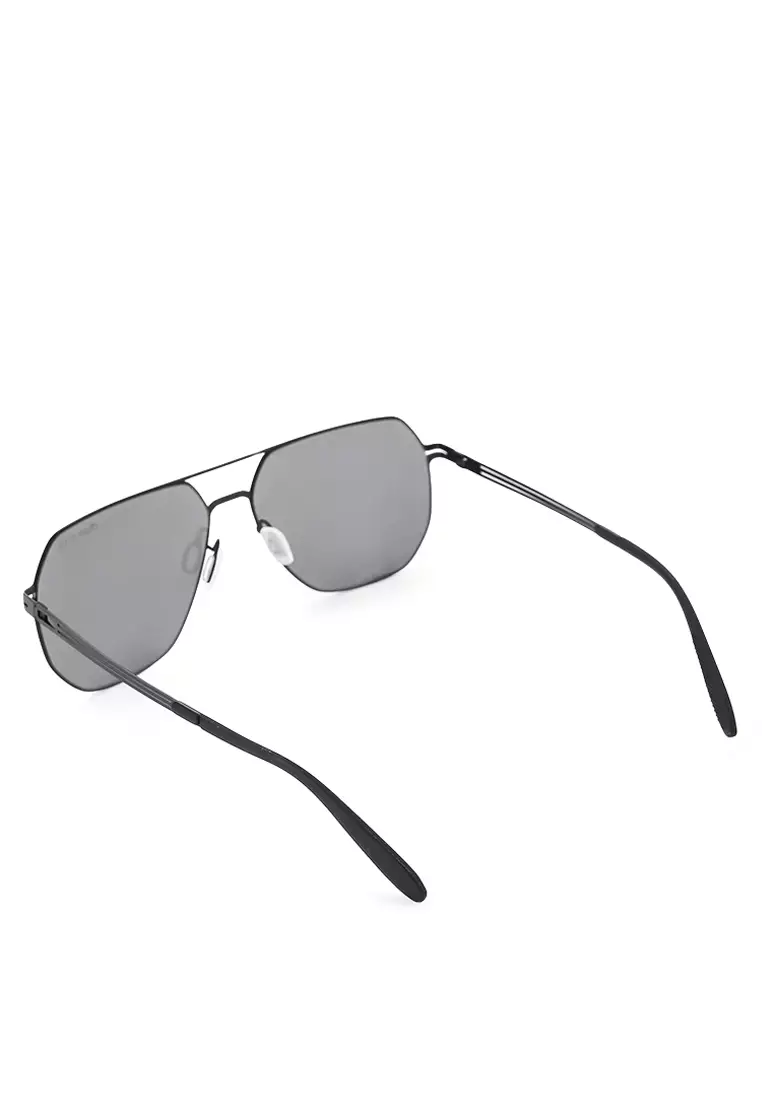 Polarized Stainless Frame Modern Hexagon Aviator Sunglasses