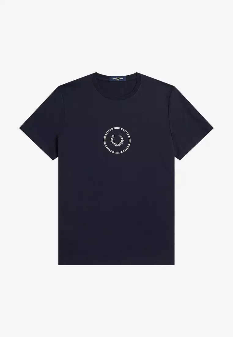 Buy Fred Perry Fred Perry M5630 Circle Branding T-Shirt (Navy) 2024 ...