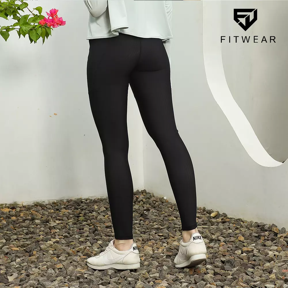 Fitwear - Legging Olahraga Wanita GALGADOT [LEGG RIBB] - BLACK